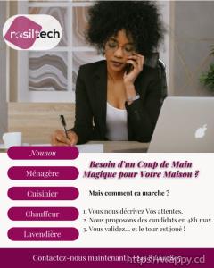 NOUNOU, MENAGERE, CHAUFFEUR, CUISINIER , LAVANDIER