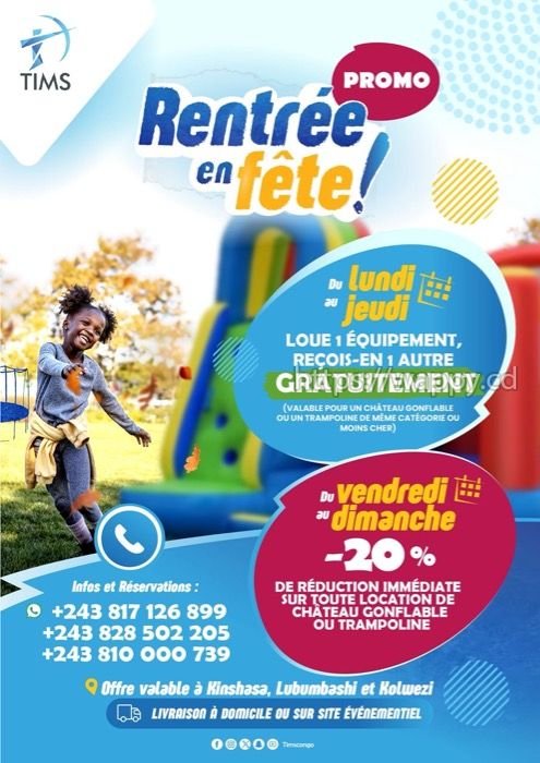 Promotion rentrée scolaire : Louer 1 château gonfl