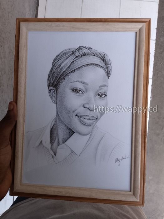 Portrait au crayon avec studio MG