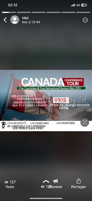 Promotion visa Canada